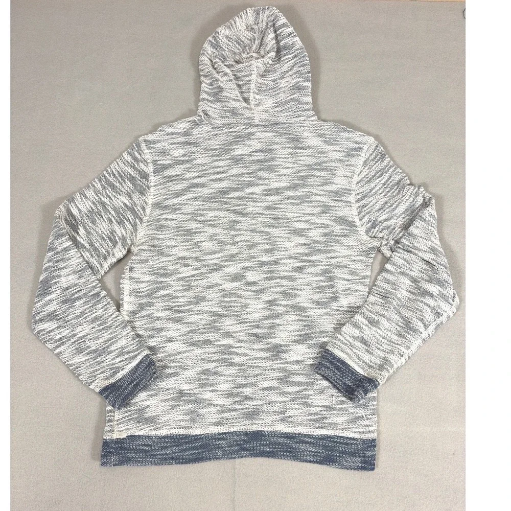 Unionbay‎ Womens Blue White Space Dye Marled Knit Pullover Hoodie BT83149 Medium